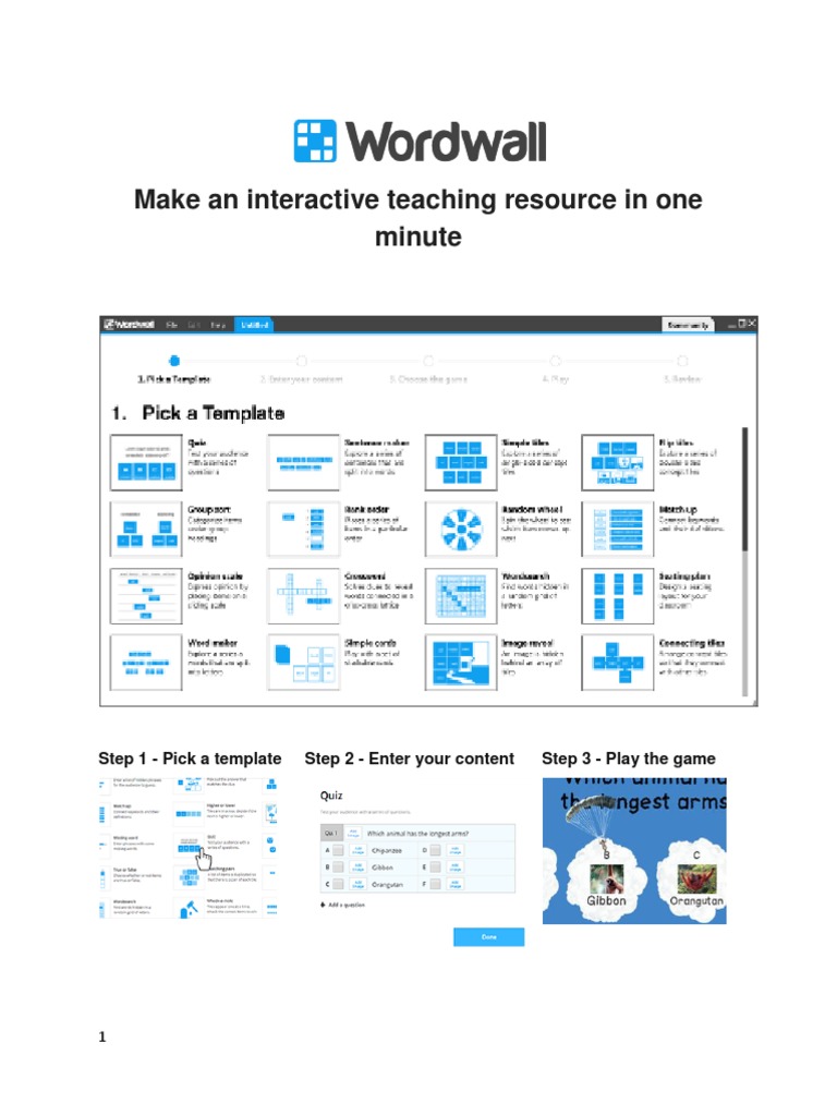 Wordwall User Manual, PDF, Brainstorming